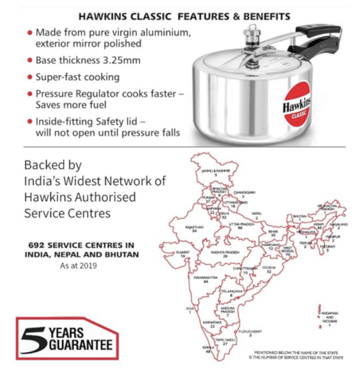 Hawkins Classic 3L (Wide) Pressure Cooker - Image 3